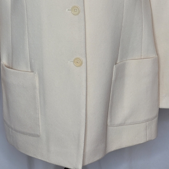 Nordstrom Wool Cashmere Blend Cream Blazer - Size 14 - Picture 5 of 14